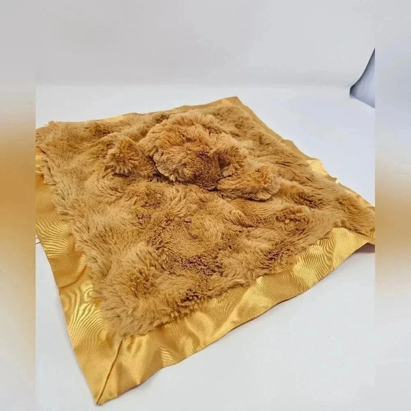 Cloud Island Brown Puppy Dog Lovey Satin Trim Swirl Baby Security Blanket 14" - Picture 3 of 7